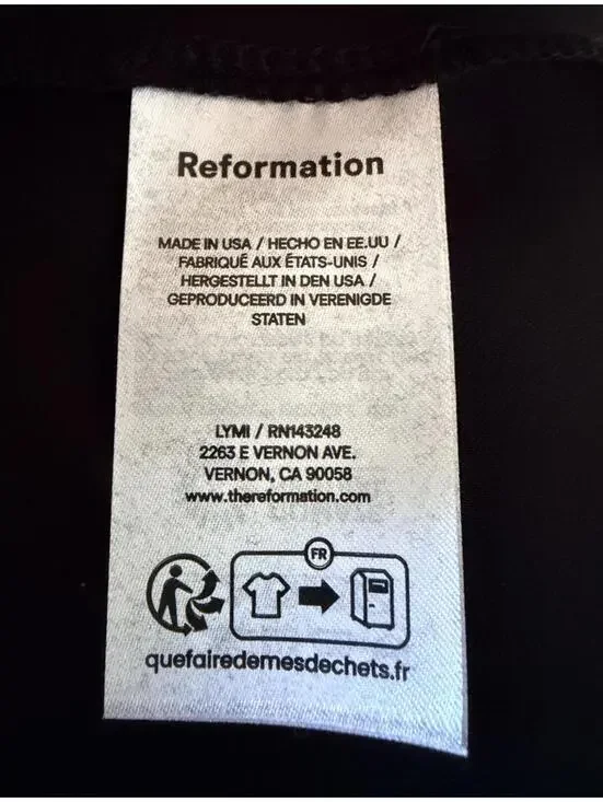 New Reformation Margot Asymmetric Peplum Knit Top In Black Size L - Picture 7 of 8